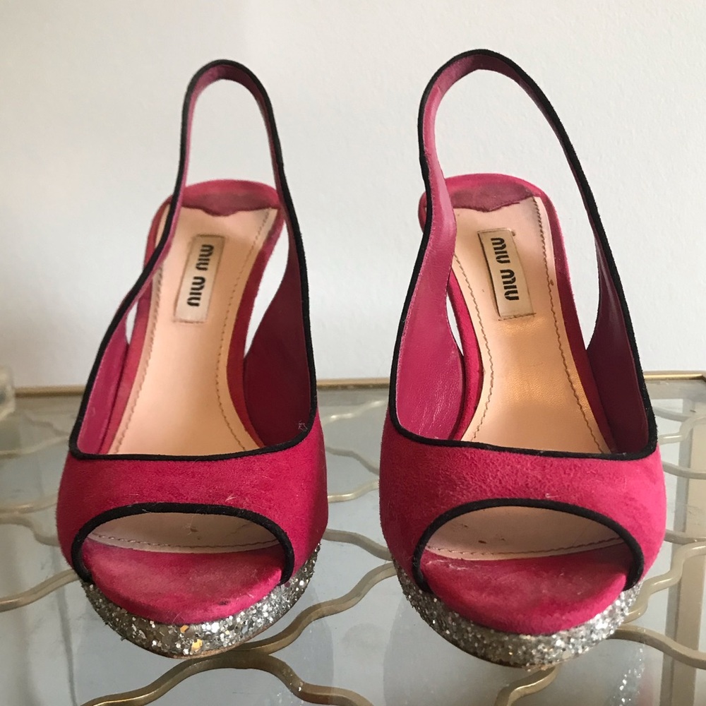 Miu miu swarovski crystal heels